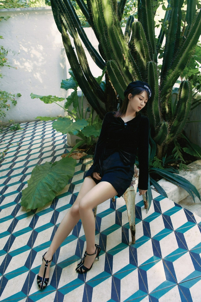 杨紫最新写真曝光 贝雷帽造型复古优雅