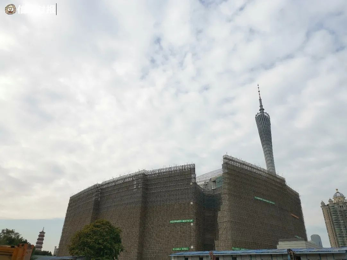 广州美术馆主体结构封顶。信息时报记者 何小敏 摄