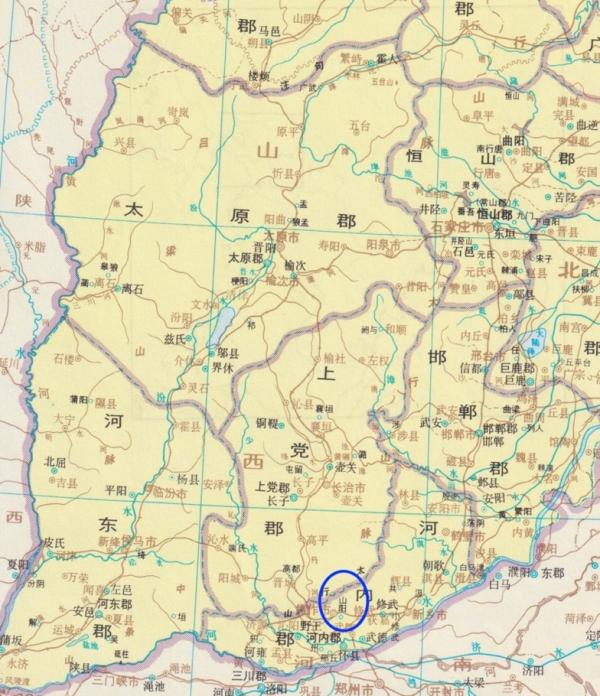 嫪毐初封地山阳位置示意图