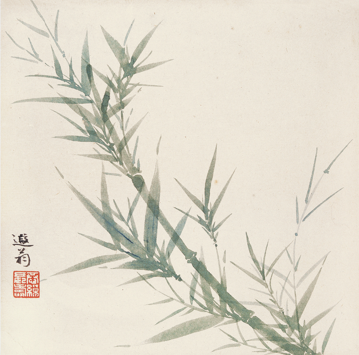 《竹图》 叶恭绰  无年款 纸本设色 北京画院藏
