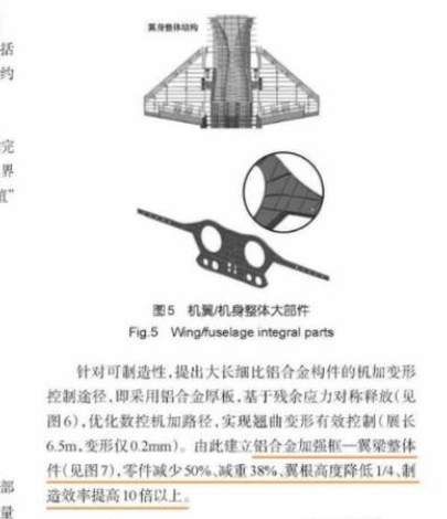 “鹘鹰”上的翼-身整体大部件 图源：社交媒体
