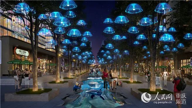 环境综合整治后南坪步行街榉树林广场效果图  受访单位供图