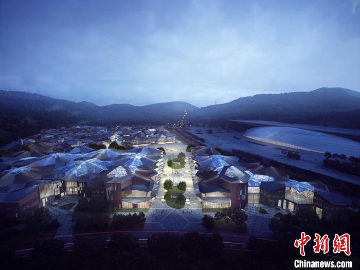 图为崇礼太子城冰雪小镇效果图。　崇礼太子城冰雪小镇供图