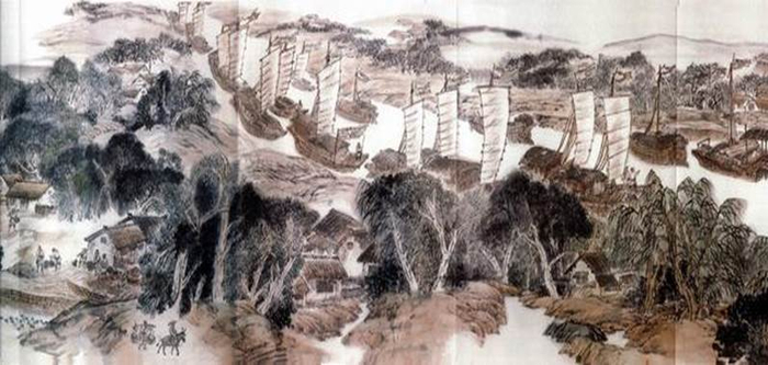 图为《古运回望图》分段画卷——张家湾篇（企业供图，央广网发）