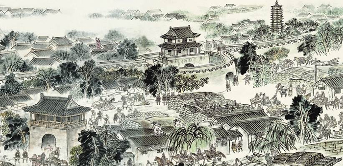 图为《古运回望图》分段画卷——通州篇（企业供图，央广网发）