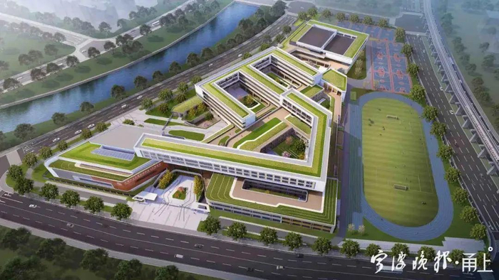 慈城新城九年制学校鸟瞰示意图。据资规部门公示信息