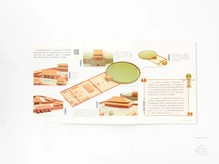 就如古代陵墓一章中，通过多个平面示意图，向读者形象展示了明长陵地上和地下完整的结构组成。