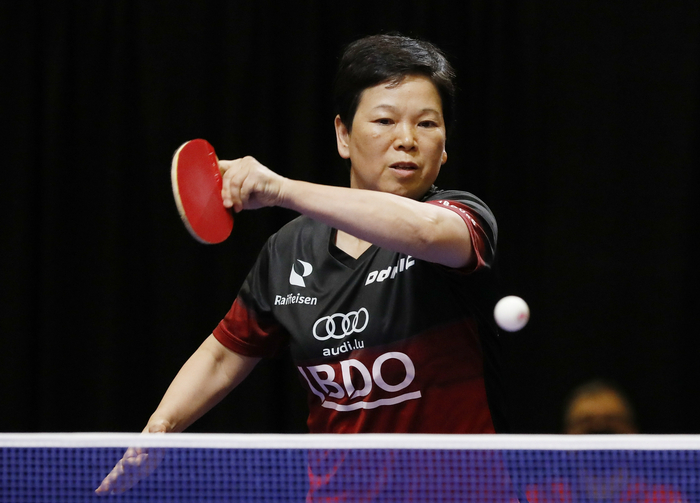 倪夏莲在比赛中。