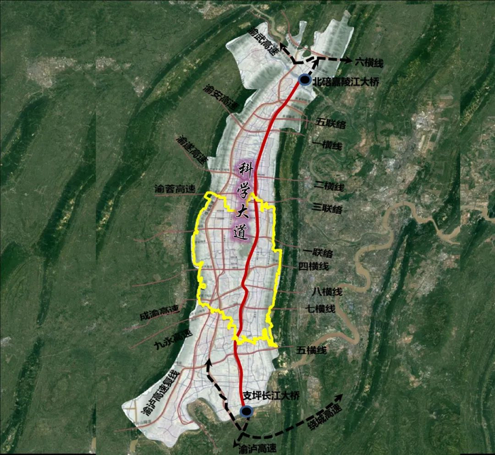 科学大道指示图 图：重庆高新区微讯