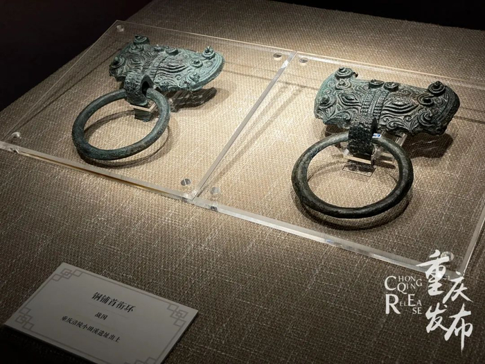 现场展出的铜铺首衔环。邹乐 摄