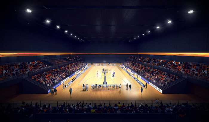 ▲篮球馆室内效果图