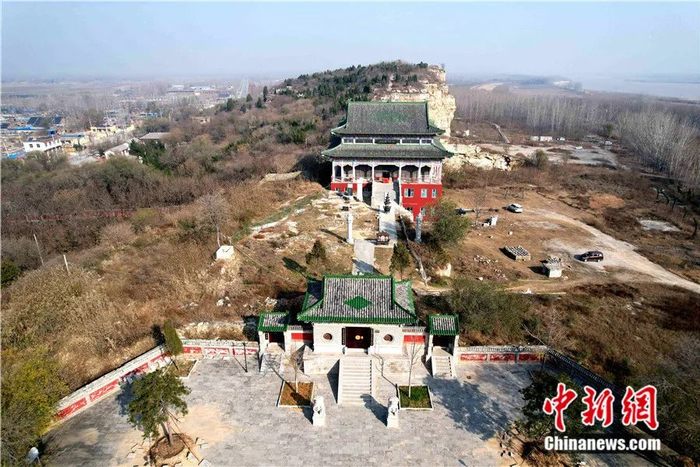 鱼山梵呗寺(2021年11月无人机照片) 中新社记者 梁犇 摄