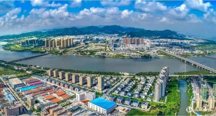 （玉环经济开发区航拍图，玉环万达广场供图，央广网发）