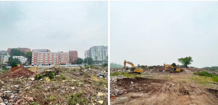 流光艺墅体验中心修建前的荒地（央广网发 旭辉供图）