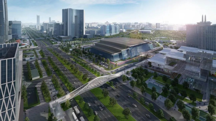 ▲中心城区核心地段立体慢行系统2号桥效果图