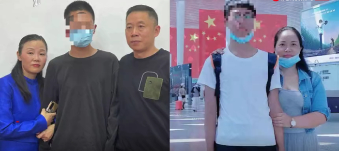 ▲被拐儿童孙卓、符建涛及其亲人。图/新京报我们视频报道截图