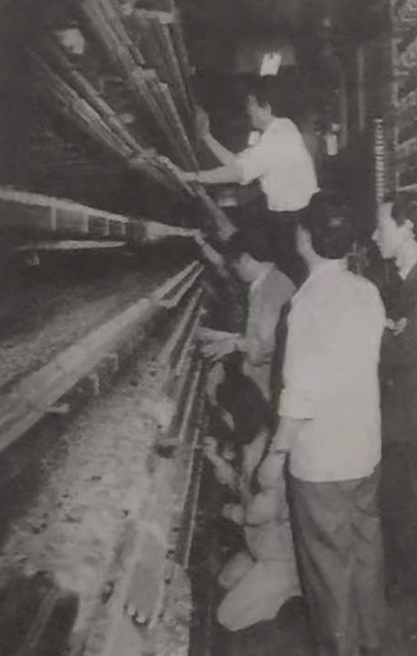 1989年11月12日工作人员正在进行六位升七位电话号码的工作