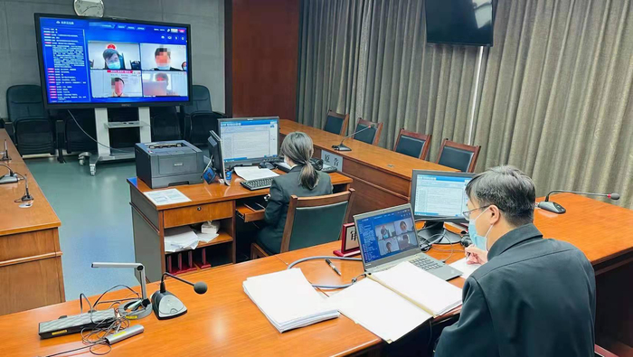 ▲线上庭审现场。石景山区人民法院供图