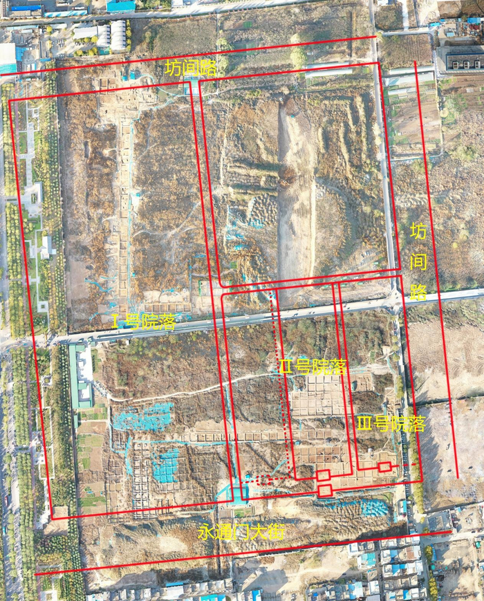 正平坊庭院位置分布图（国家文物局供图，央广网发）