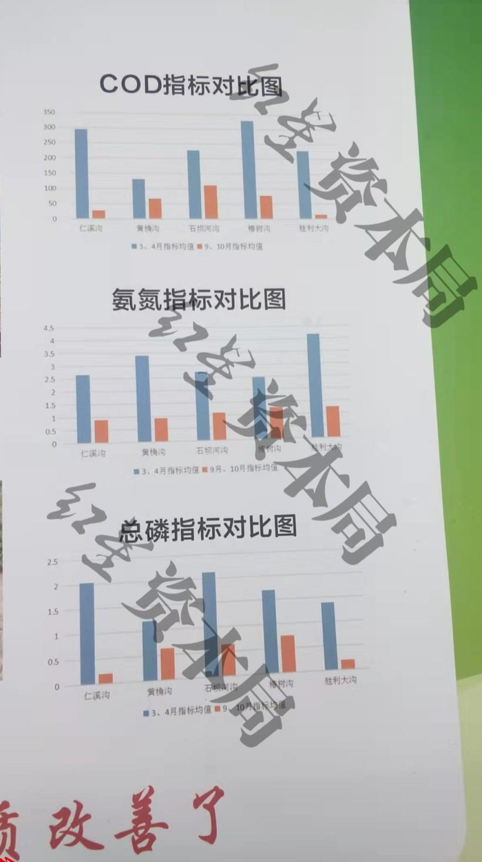 部分河沟整治前后部分指标对比