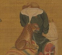 《元世祖出猎图》中头戴络头的猎豹细部