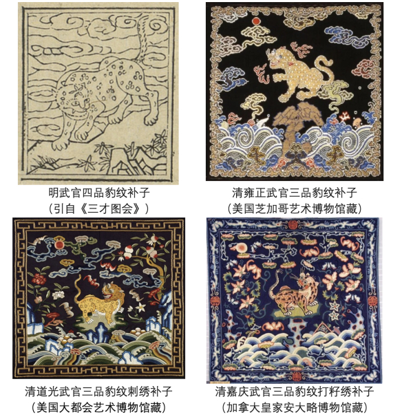 图15：明清时期武官补子上的豹子形象