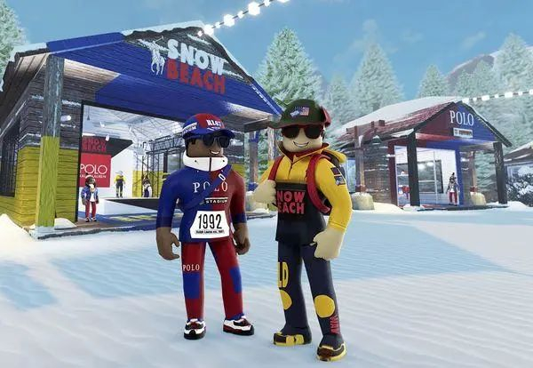 ↑拉尔夫·劳伦在“Roblox”虚拟世界推出的冬季服装