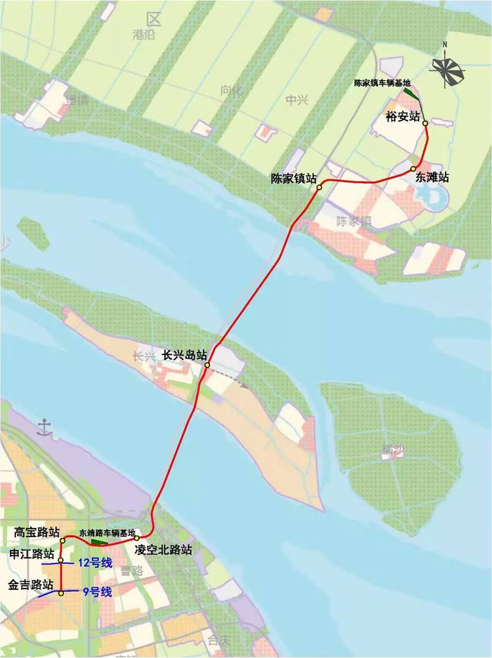 崇明线规划方案示意图 来源：上海发布”，