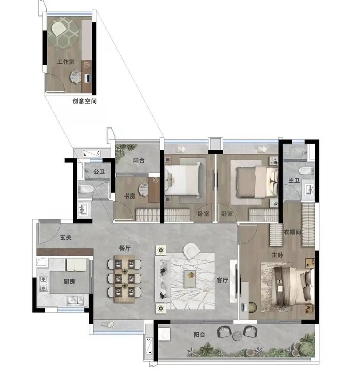131㎡户型平面图