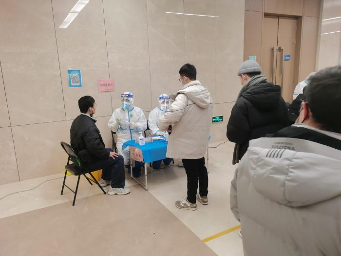 西交大创新港校区核酸检测现场&nbsp;图片来源：受访者提供