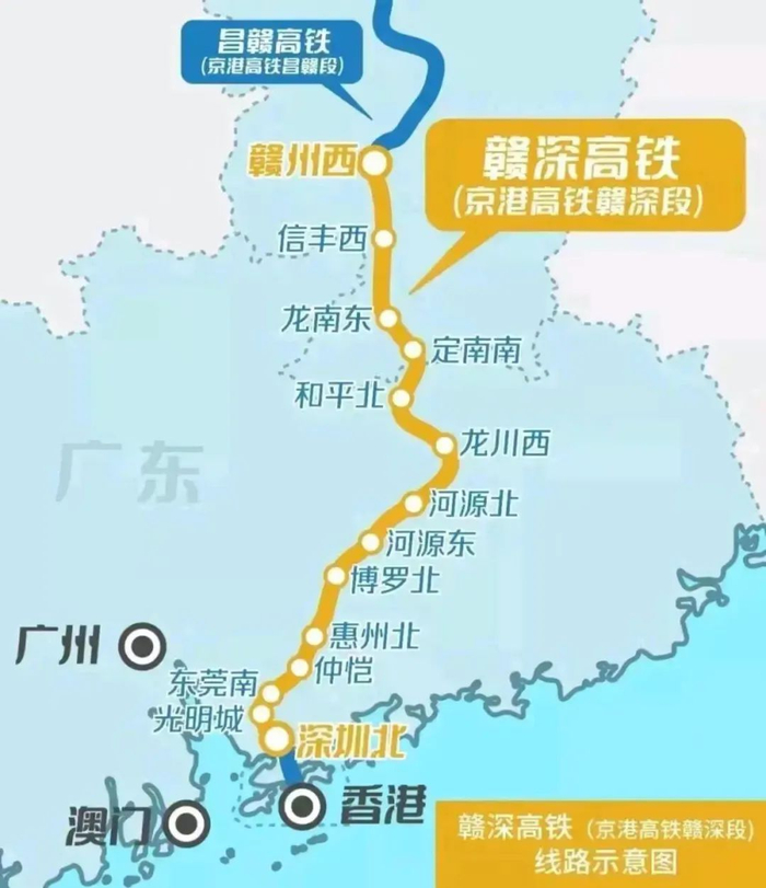 赣深高铁线路图