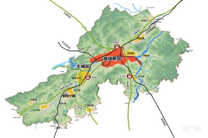 杭州建德高铁新区示意图（央广网发 通讯员供图）