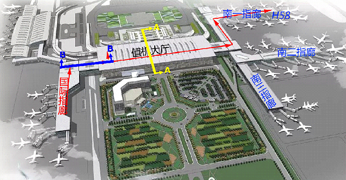 咸阳机场平面示意图