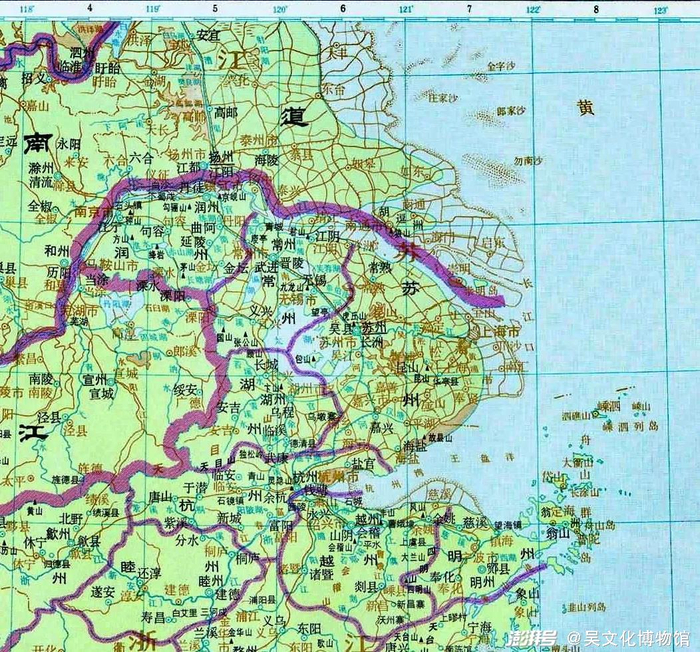 唐代地图，图自《中国历史地图集》第五册