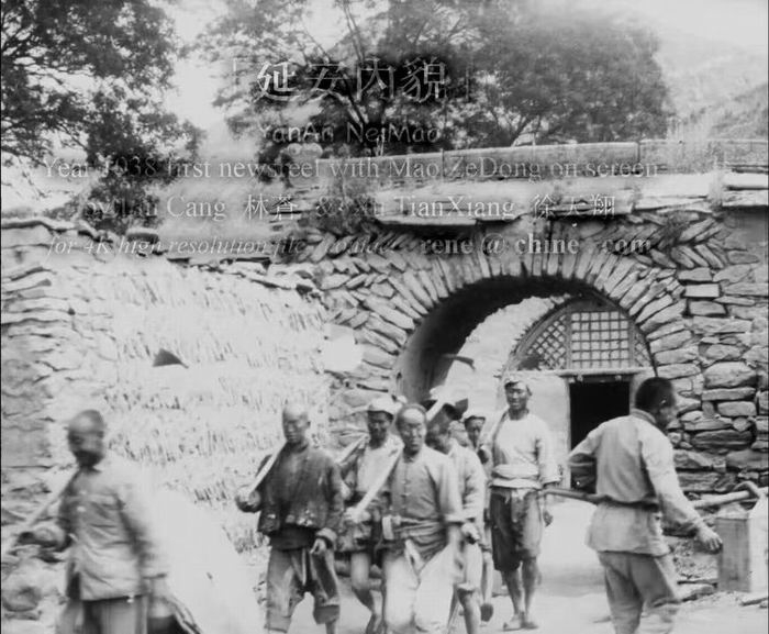 1938年《西北线上》（又名延安内貌）影片截图
