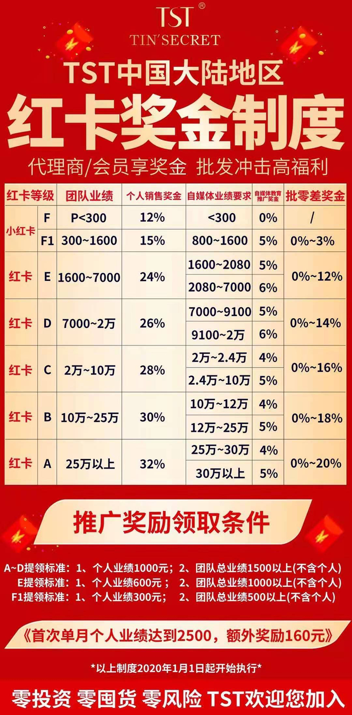 2020年TST内部红卡奖金制度。 受访者供图