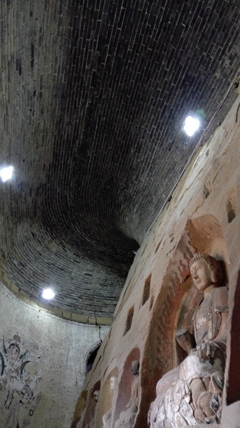 石马寺石窟顶部是号称“世界之最”的悬蜗卧顶 （央广网发 昔阳新闻办供图）