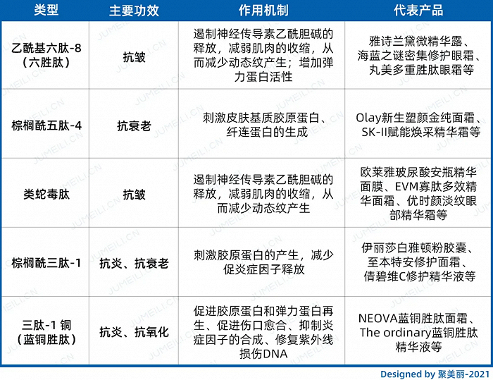 应用热门的多肽类成分