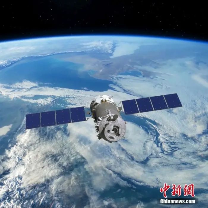 图为神舟十二号飞船飞行模拟图公布。中国航天科技集团五院 供图