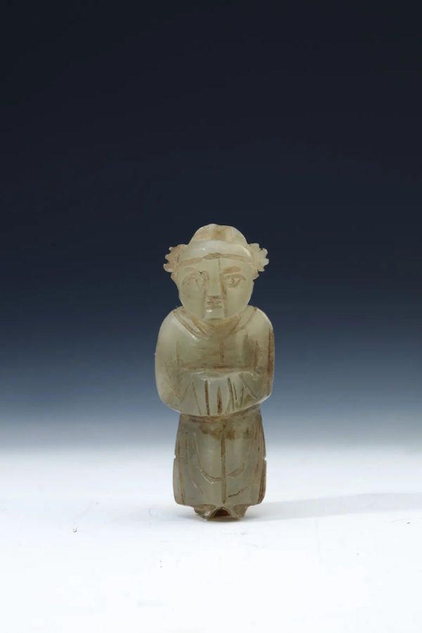 元翁仲形白玉饰件