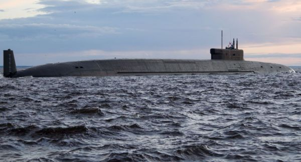 资料图片：俄罗斯海军“弗拉基米尔大公”号核潜艇