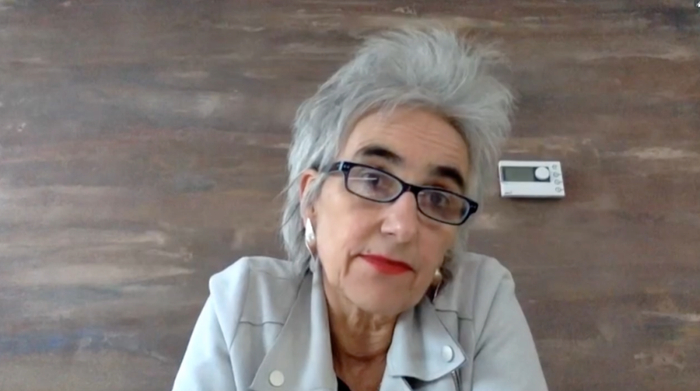 库普曼斯通过视频连线的形式发表讲话。/&nbsp;世卫组织线上发布会截图