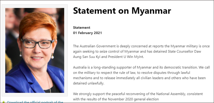 澳外长佩恩发表声明