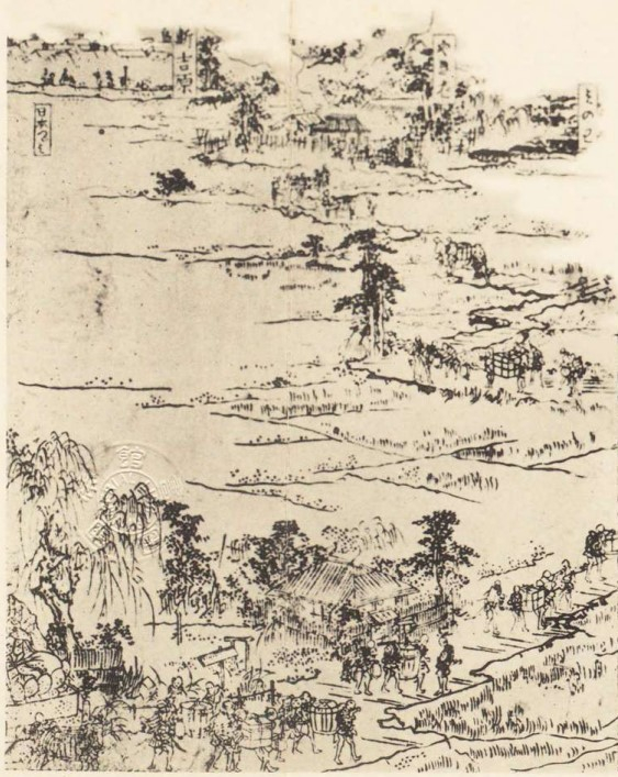 霍乱流行图（原日本帝国图书馆藏，下方队列应是在抬送装盛死者尸体的木桶）