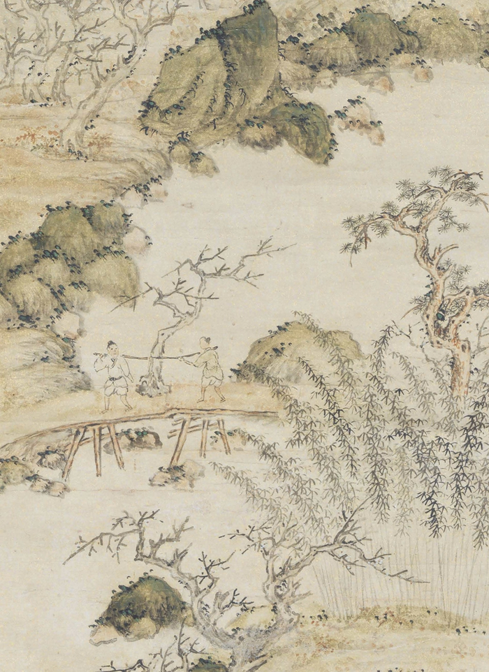 《书画合璧移梅图》（局部）沈士充、陈继儒  陆率斋藏品