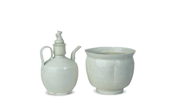 宋代景德镇窰青白釉注子连温碗 九如堂藏品