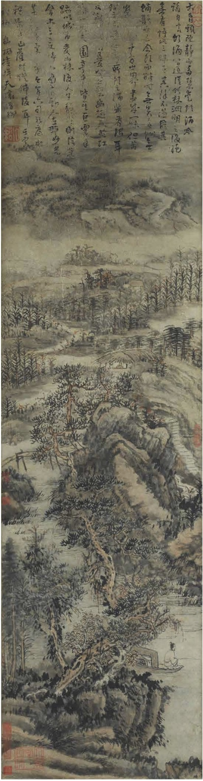 《溪山钓艇图》髡残喜闻过斋藏品