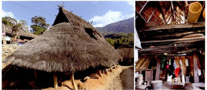 沧源大柱式 佤族茅草屋  唐黎洲 余穆（2017） 图