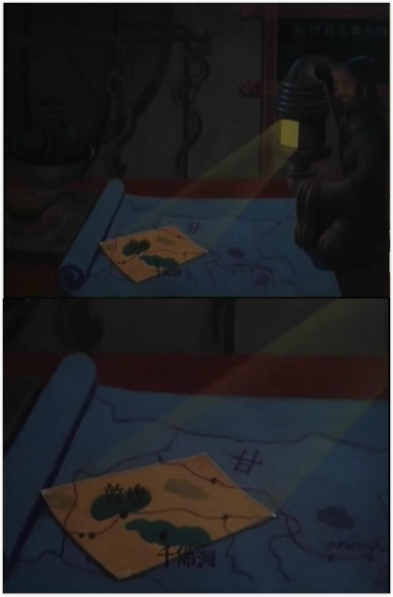 西汉长信宫灯照到敦煌莫高窟（千佛洞）