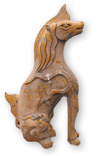 海马，与天马类似，海马象征护卫帝王的海中战神。